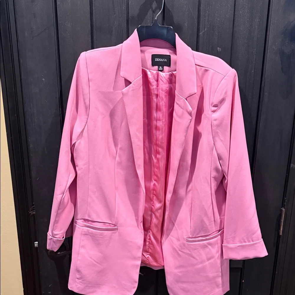 Zenana Outfitters Pink Blazer - Picture 2 of 5